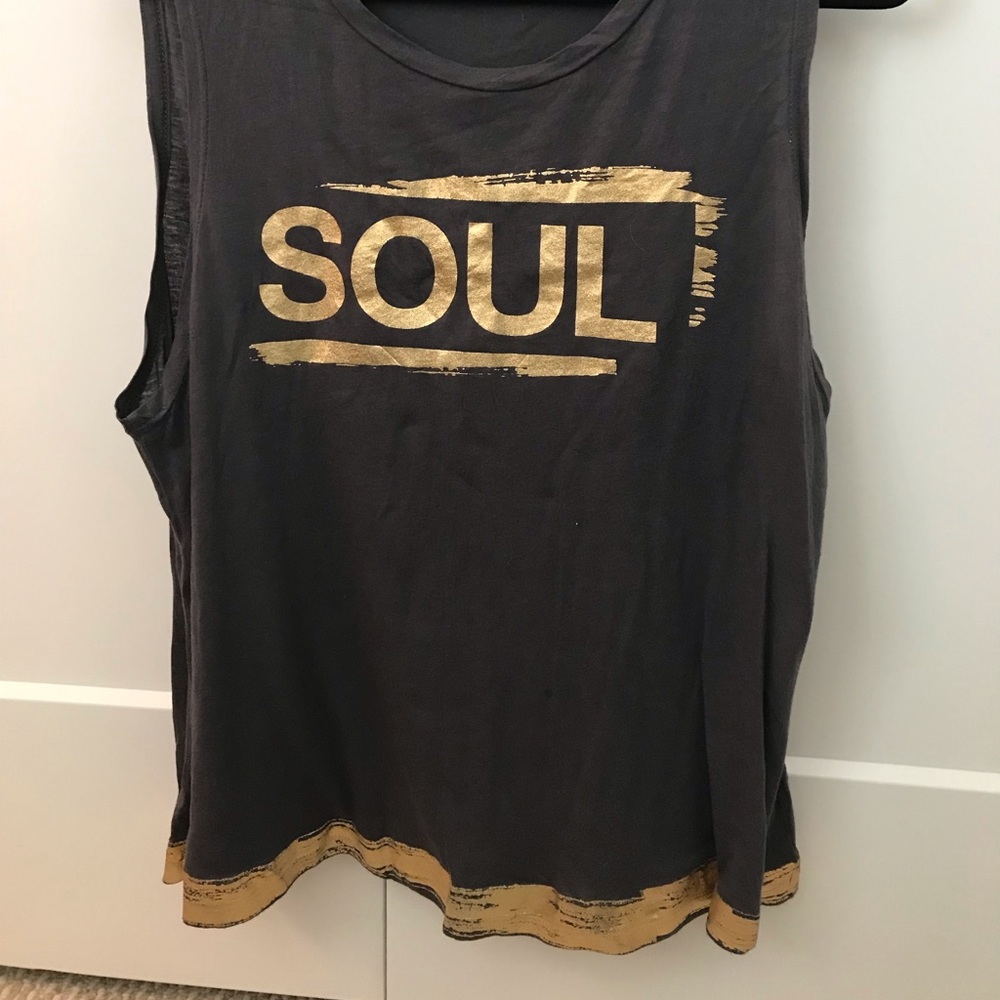 SoulCycle gold foil tank